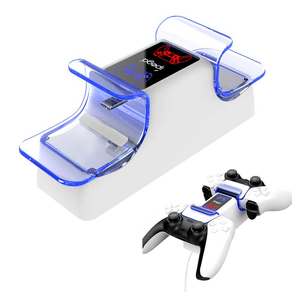 IPEGA PG-5003 Wireless Game Handle Charging Station Dual Controller Charger Base with LED Light for PS5 IPEGA PG-5003 Wireless Game Handle Charging Station Dual Controller Charger Base with LED Light for PS5